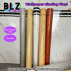 BOLIZUN (1ROLL) Stiker Wallpaper Dinding Vinyl Motif Batu dan Kayu, Tahan Aus dan Gores, PVC Ramah Lingkungan