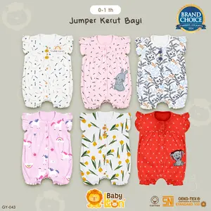Jumper Bayi Perempuan [0-1 tahun] BABY LEON GY-043 Baju Anak Bayi Perempuan Jumpsuit Bayi Cewek Playsuit Baby Girl cotton kancing Newborn