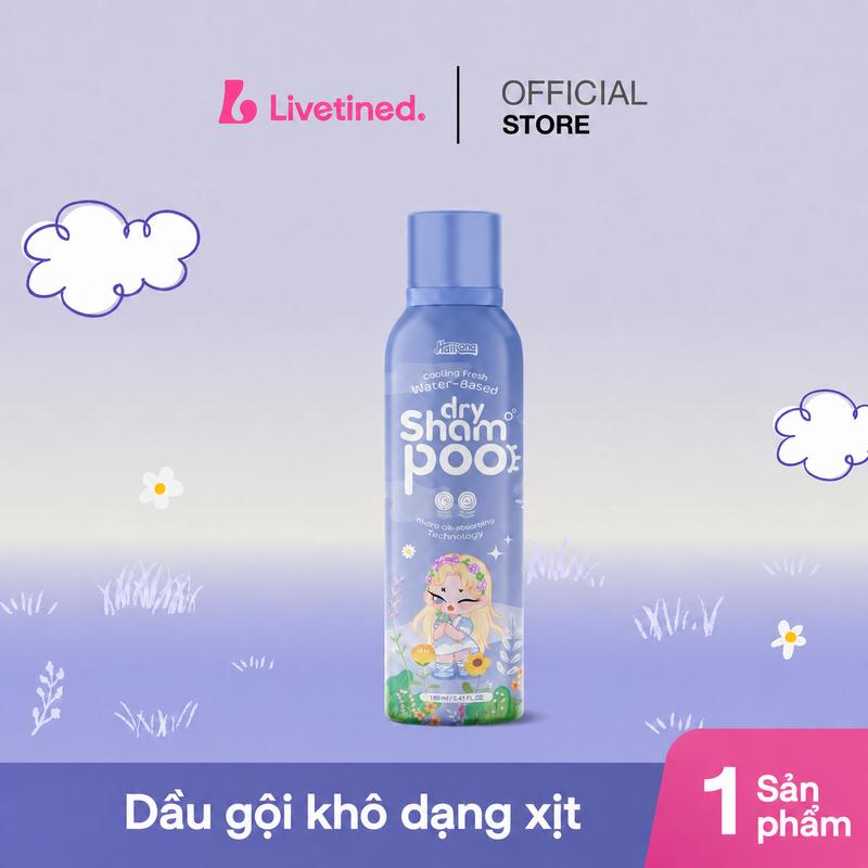Livetined bình xịt làm sạch khô 160ML Xịt dầu gội khô giúp kiểm soát lượng dầu…