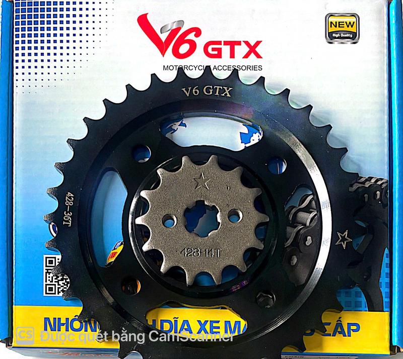 V6 GTX Nhông Sên Dĩa Wave Sirius Future Dream Nhông Xích Xe Máy Thương Hiệu V6 GTX Độ Bền Cao Với Thép C45 Êm Tròn Đều Lâu Giãn Sên