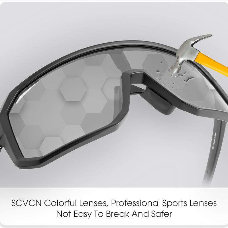 Product Introduction of Cermin Mata Hitam Berbasikal, SCVCN, Photochromic, Cermin Mata Basikal, Cermin Mata Kalis Angin, Cermin Mata, Sesuai untuk Berbasikal Basikal MTB, Perlindungan UV400, Untuk Sukan Luar, Memandu, Memancing, Cermin Mata 11