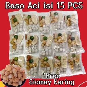 Baso aci isi 15 pcs free siomay kering paket usaha Food Pedas Makanan Instan Kuah