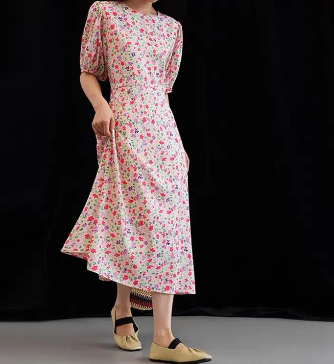 SOHYUN CHIC CASUAL FLOWER KOREAN STYLE MAXI DRESS nagita slavina fairy vintage