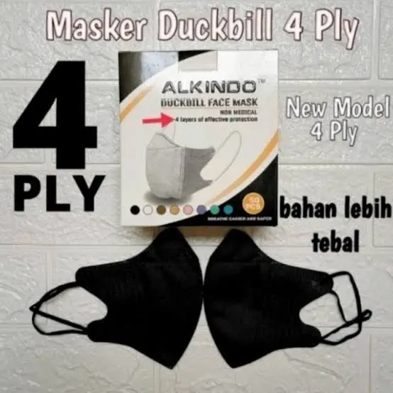 Masker Duckbill 4 Ply Alkindo - Isi 50 Pcs/Box - Nyaman & Aman di Kulit Elegan Di Pakai 5