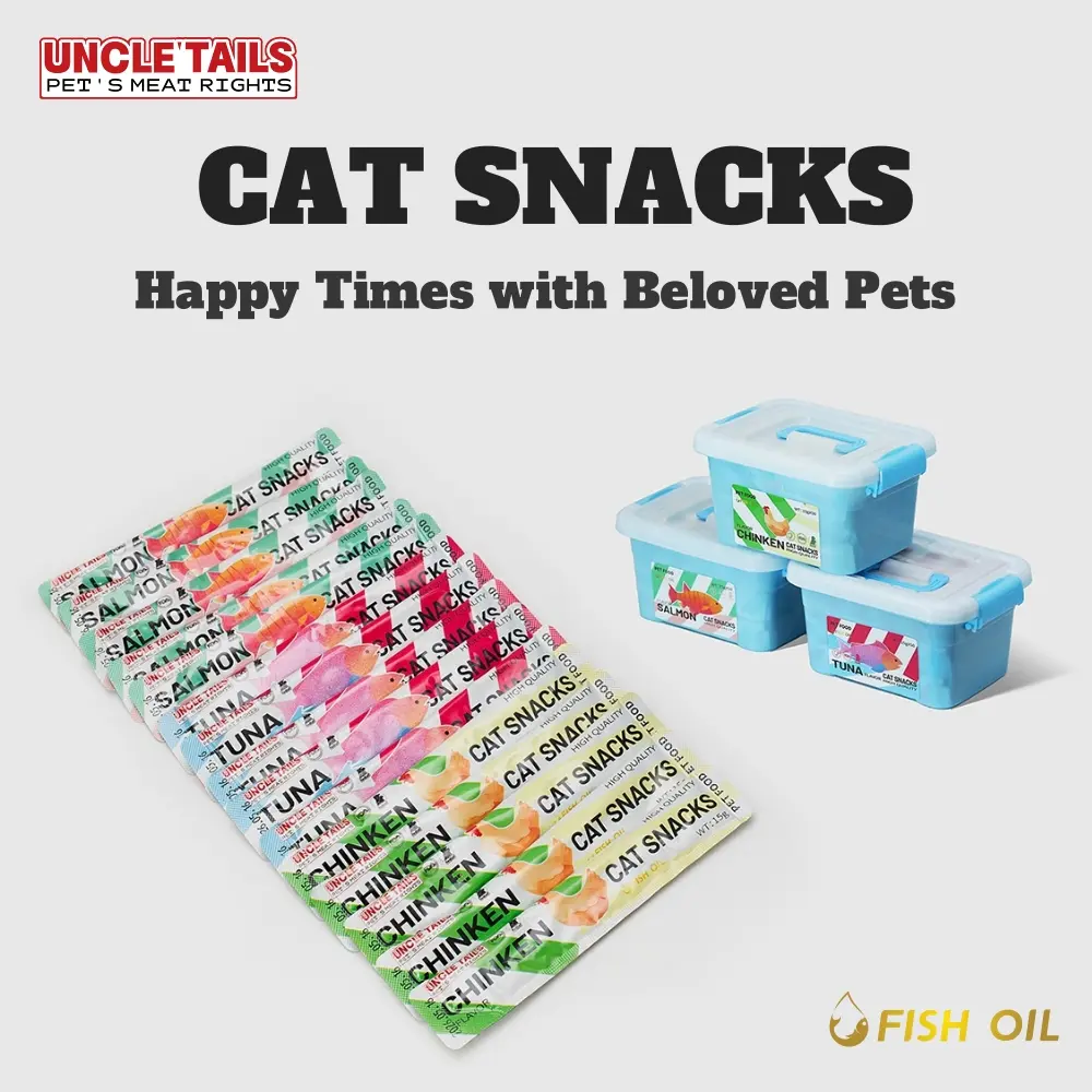 Brand Direct Sales Premium Cat Food 15g/Bag with Chicken, Salmon, Tuna Flavors