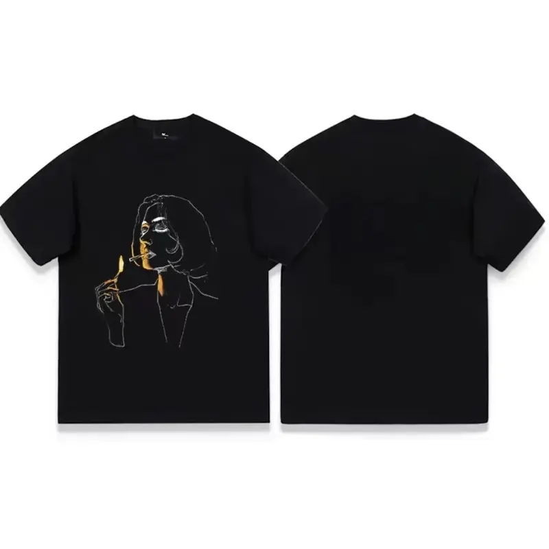 Kaos pakaian mode jalanan pria Kaos katun 4