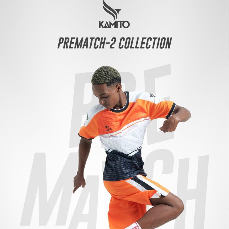 Bộ quần áo bóng đá Kamito Prematch 2 mềm mại, co giãn tốt, khô nhanh, mát mẻ, bền bỉ, không nhăn Top Nam