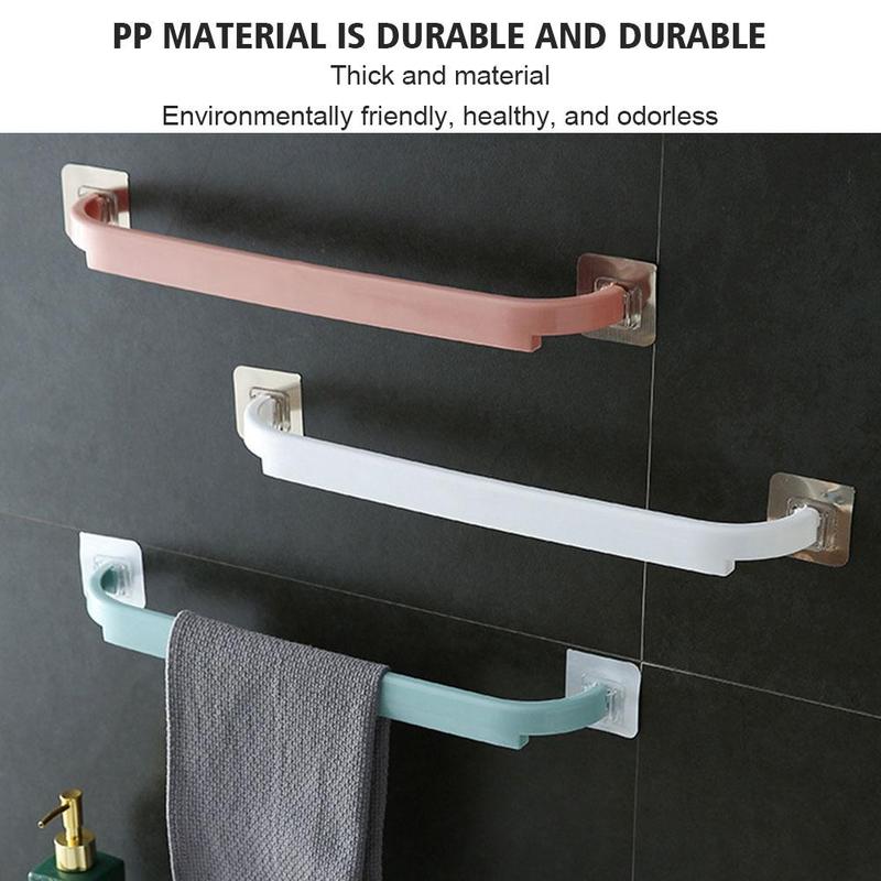 Product Introduction of Self Adhesive Towel Bar Non-Trace Rack Towel Holder Hanger Easy Installation Wall Mounted Towel Rack Shoes Storage Rack Storage 29