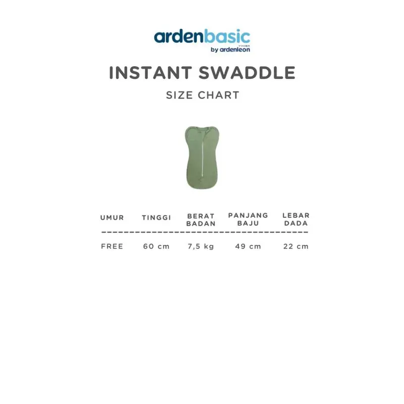 ARDENLEON ArdenBasic Printed Instant Swaddle Bedong Bayi Putih 2