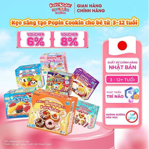 Kẹo sáng tạo POPIN COOKIN Kracie nhiều vị kẹo giáo dục Nhật Bản giúp bé học tập phát triển an toàn phù hợp theo từng lứa tuổi