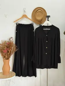 Shania Bohemian Curly Knit Top Long Pants ( jual pisah ) Bohemian Knit Style