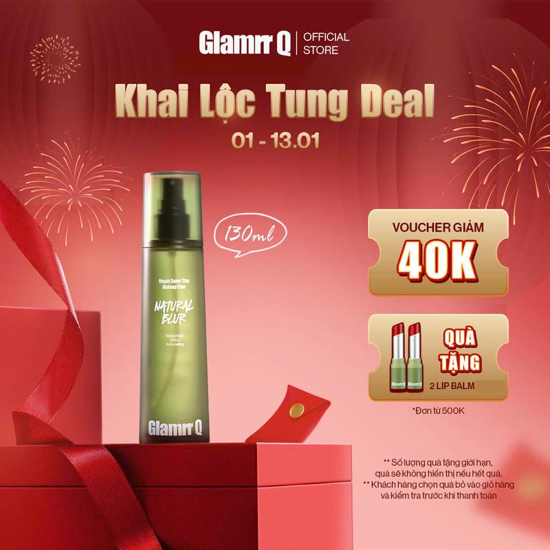 KHAI LỘC TUNG DEAL Xịt Khóa Nền Cố Định Glamrr Q Vegan Super Stay Makeup Fixer 50ml 130ml
