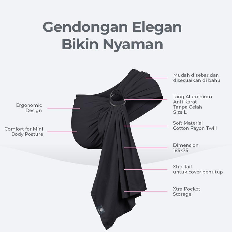 Gendongan Bayi Mshape Ergonomis Ringsling Bayiku ID 2