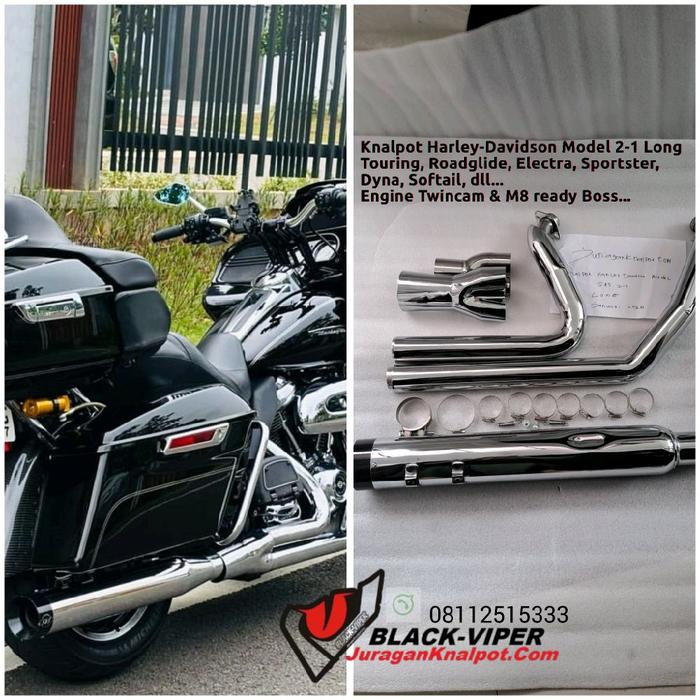 Gambar Knalpot Harley-Davidson Model S&S 2-1 Long Touring, Roadglide, Electra, Dyna, Softail, dll Engine Twincam & M8 ready dari JuraganKnalpotDotCom Kab. Purbalingga Tokopedia