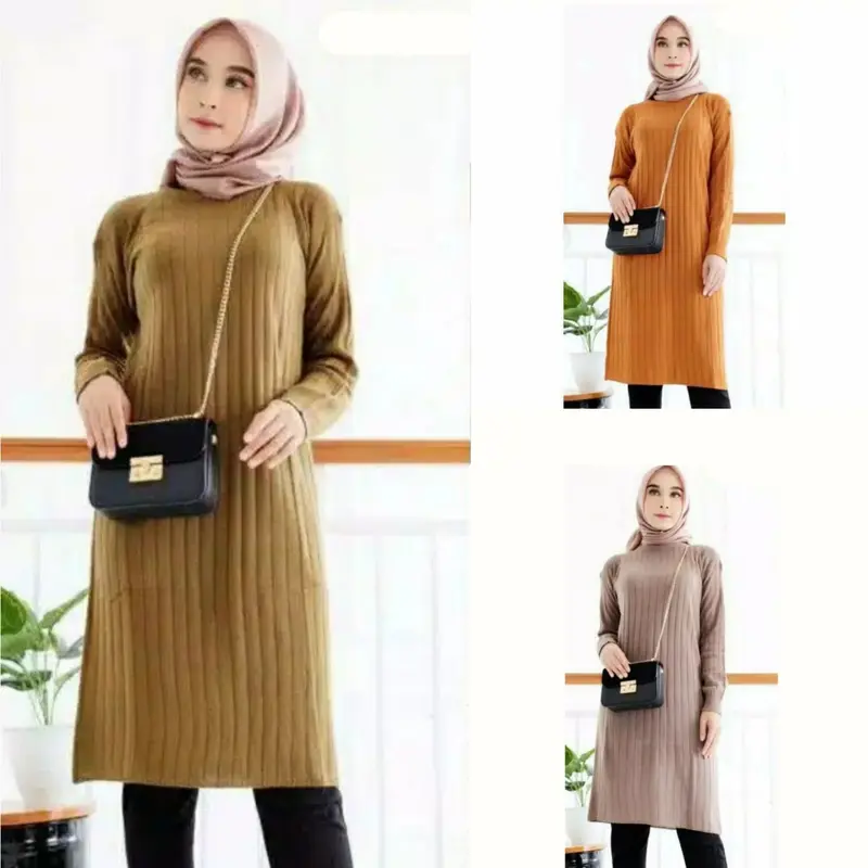 JIHAN DRESS TUNIK RAJUT | Atasan Tunik Wanita | Baju Tunik Rajut | Tunik Kekinian 0