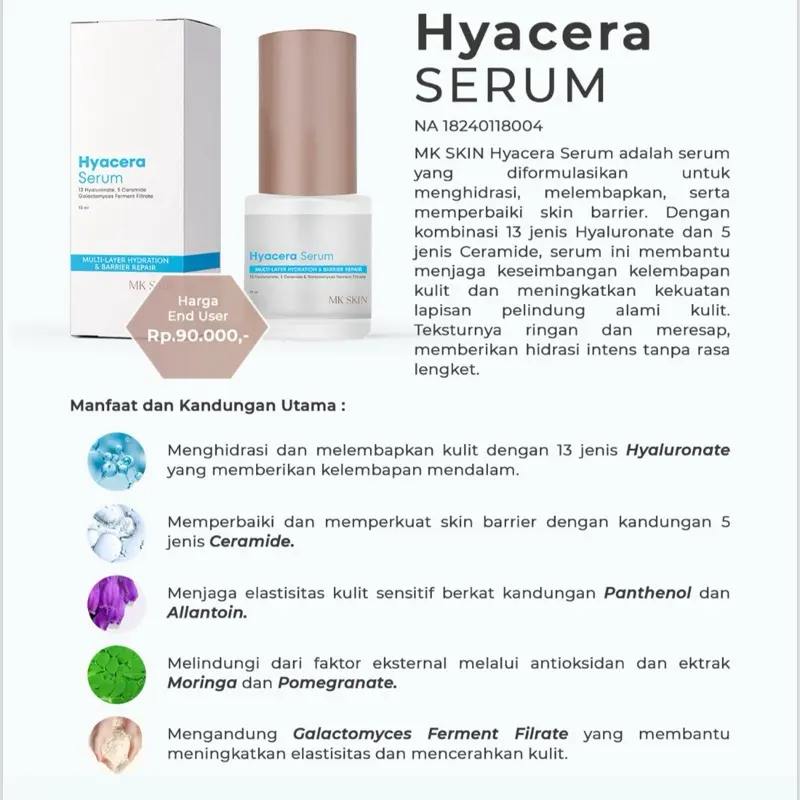 Serum MK SKIN by Maharani Kemala Hyacera Anti Acne Whitening Vitacomplex Retinol Advance Serum 1