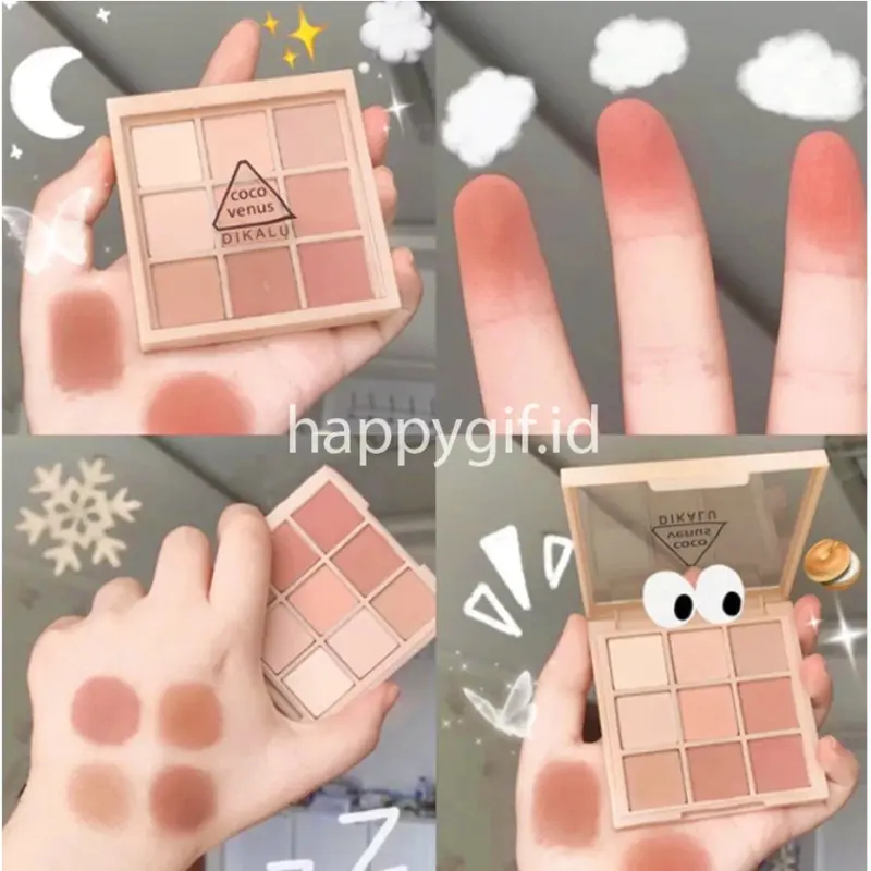 DIKALU NUDE Matte Eyeshadow Korean Palette 9 Warna Matte Smokey Pigmented XX036 1