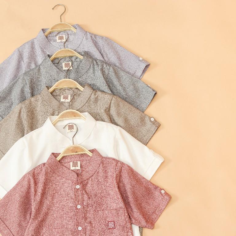 Baju koko setelan anak laki laki pakaian baju lengan pendek Muslim Katun 0