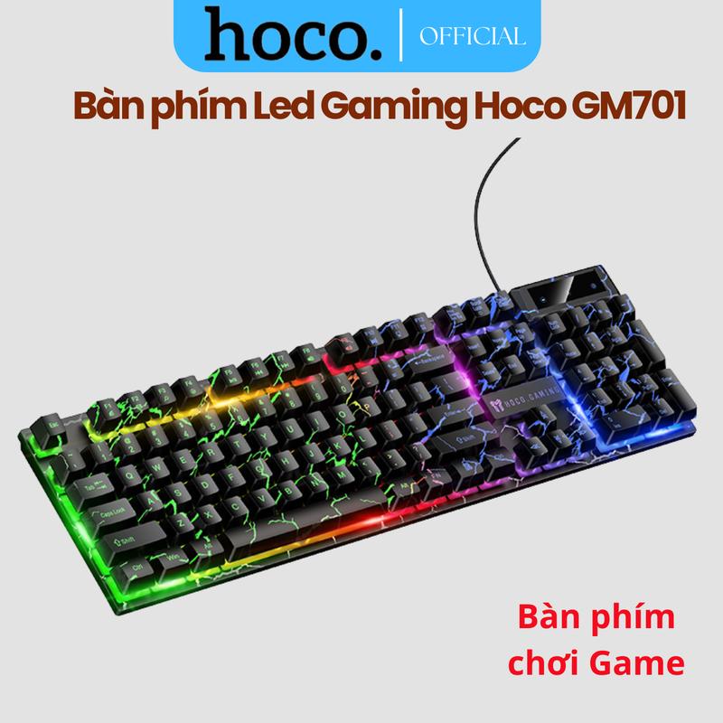 Bàn phím chơi game có dây Hoco GM701 Led đẹp bản mới 2026 cao cấp
