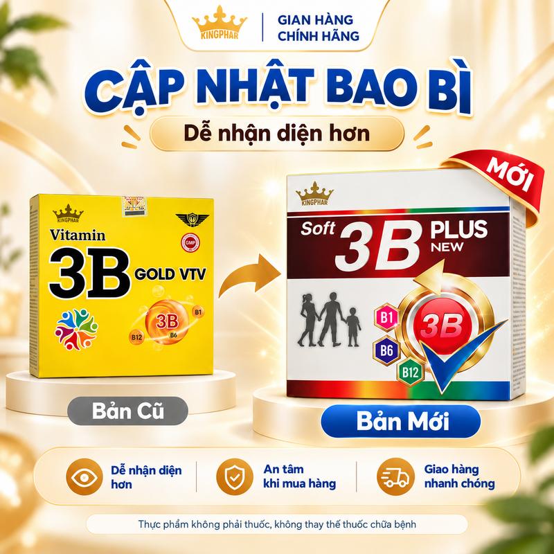 SOFT 3B PLUS 100 Viên Nang Mềm Bổ Sung Vitamin B1 B6 B12, Hỗ Trợ Giảm Mệt Mỏi, Giảm Căng Thẳng, Hộp 100 Viên