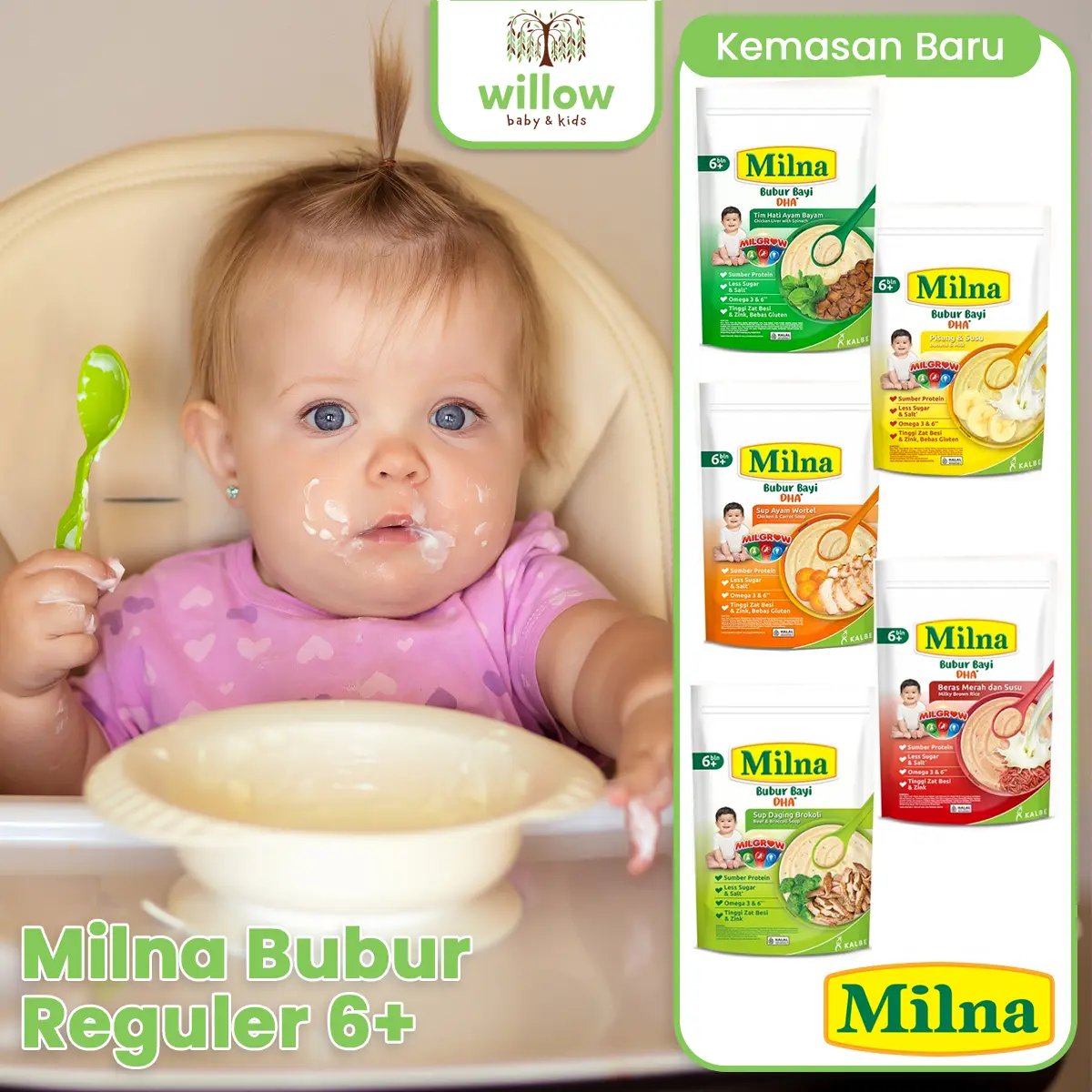 Milna Makanan Bayi - Bubur, Biscuit, Pudding Bayi & Anak