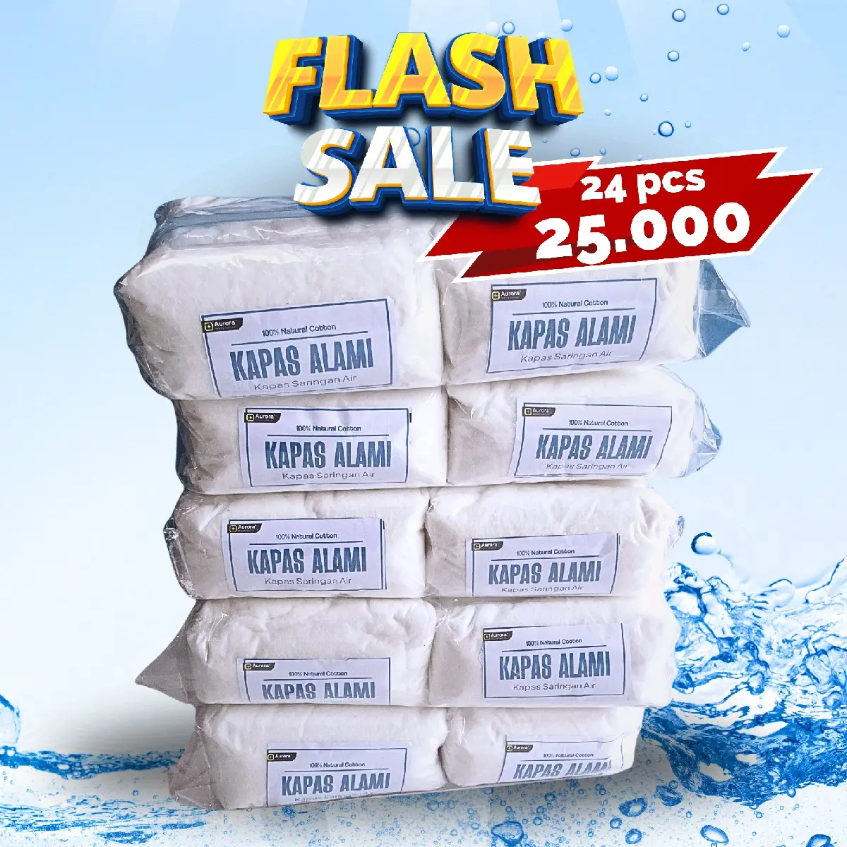 Kapas alami 24 pcs - kapas isi ulang Zernii - Kapas Filter Air Saringan Pembersih