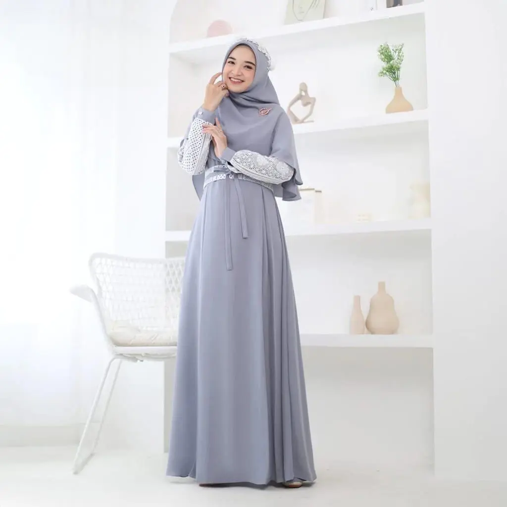 Malika Dress Gamis Crinkle Airflow Mix Brukat Malika/ Baju Gamis jumbo / Gamis Elegan Kondangan / Baju Lebaran 2025 / Gamis Wanita Remaja Kekinian / Gamis Hitam / Gamis Terbaru 2025 / Gamis Crincle Premium  Gamis Brukat Malika Premium Muslim Mewah