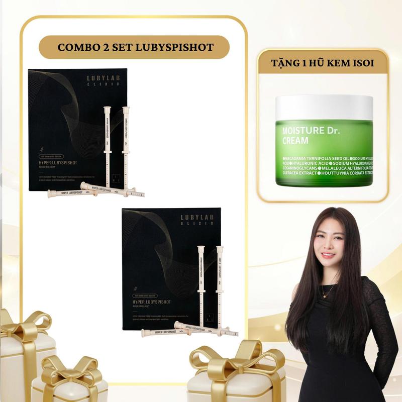  SN1851 - Combo 2 Set Hyper LUBYSPISHOT Dual-Gen Spicule Therapy 8 ống Tặng 1 hũ kem isoi moisture Dr.cream 70ml 