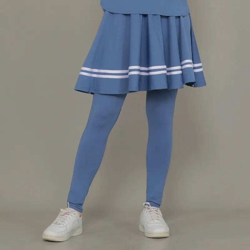 Legging Rok Olahraga Stripe Wanita Skirt Sport Jogging Renang Sepeda Lari Zumba Senam Aerobik Outdoor Celana Yoga 7