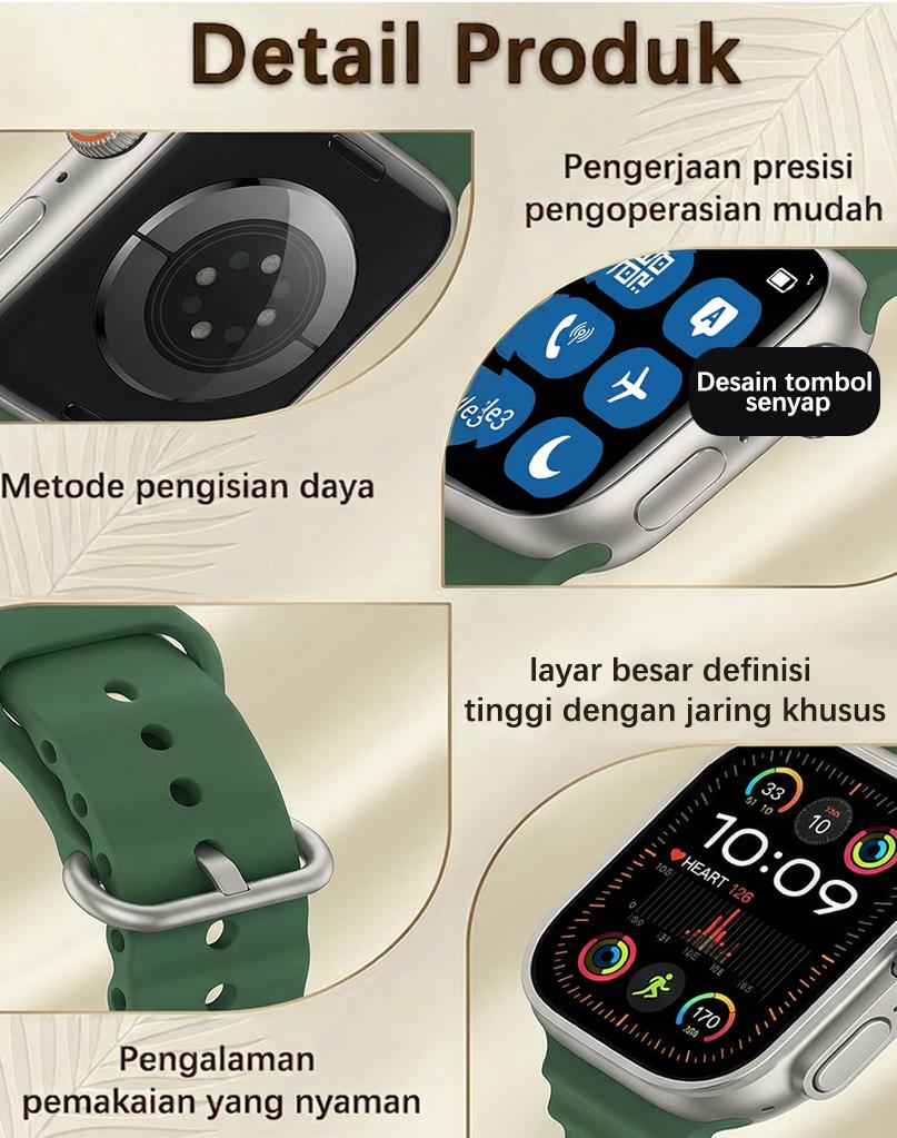 MARQ Promo Spesial Lebaran 2026 Jam Tangan Pintar Smartwatch Original Pemantau Kesehatan 24 Jam Layar IPS 2.09" Warna Luas Akurat Baterai Awet