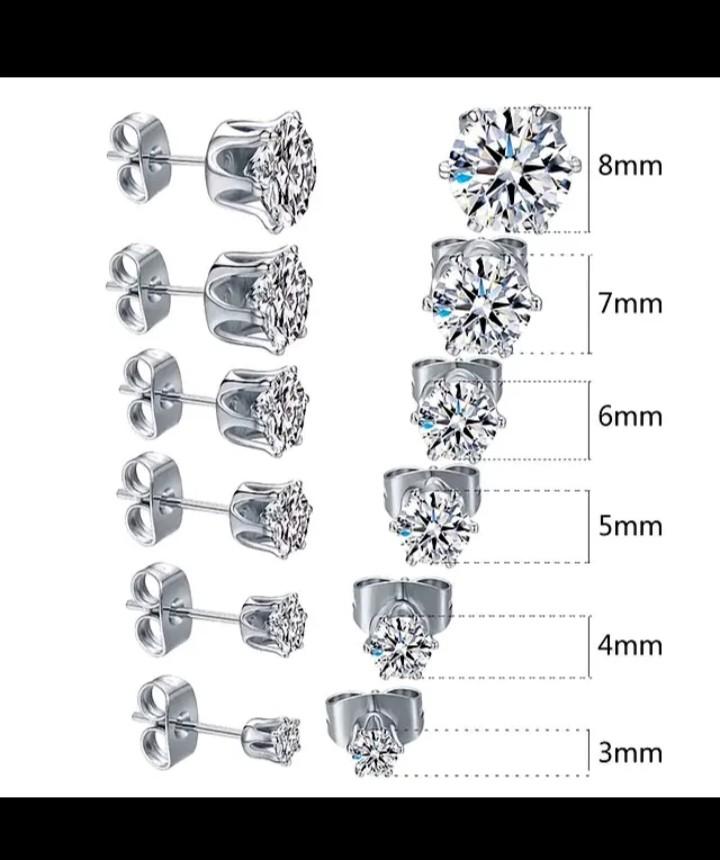 Product Introduction of (1Pasang ) Anting Titanium Permata Pria Dan Wanita Anti Karat //Anting stud//Tindik Permata 1