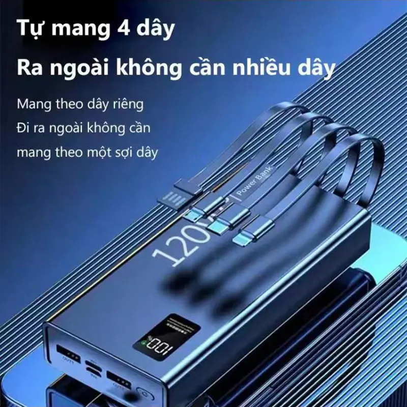 Sạc Siêu Nhanh120W PD22.5W 20000mAh 30000mAh Sạc Dự Phòng ,Chứng nhận chính hãng，Tích hợp sẵn bốn dây cáp,Tương thích lighting/Type-C KAKA POWER BANK 4 dây cáp Kho báu sạc power bank | BigBuy360 - bigbuy360.vn
