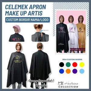 Celemek Apron Make up Artis Kep Apron Kip Apron Celemek Salon Apron Kecantikan Polos dab Custom Bordir Nama / Logo - Saten premium