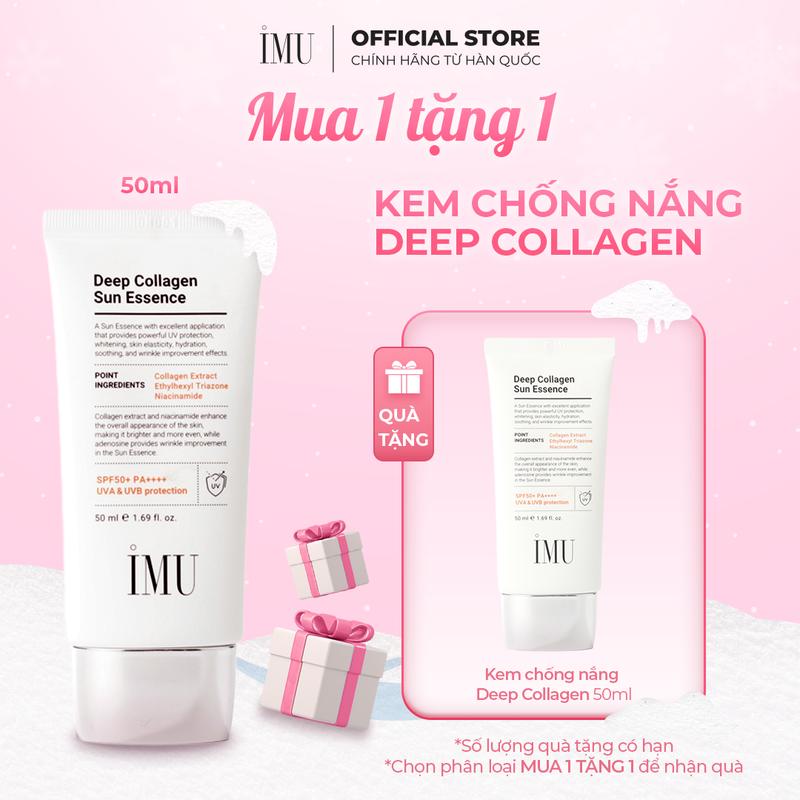   HSD 02 2027  Kem Chống Nắng Collagen IMU Deep Collagen Sun Essence SPF50+ PA++++ 50ml – Kết Cấu Mỏng Nhẹ Thấm Nhanh Không Nhờn 