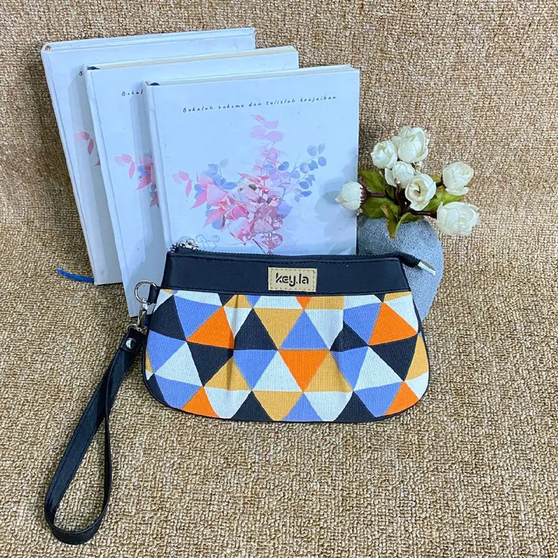 KEY.LA HELENA POUCH WANITA KANVES MOTIF DOMPET WANITA TERBARU 2