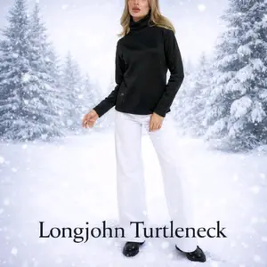 Baju Longjohn Winter Hanya Atasan Pria Wanita Turtle Neck Lapis Bulu Musim Dingin Nyaman