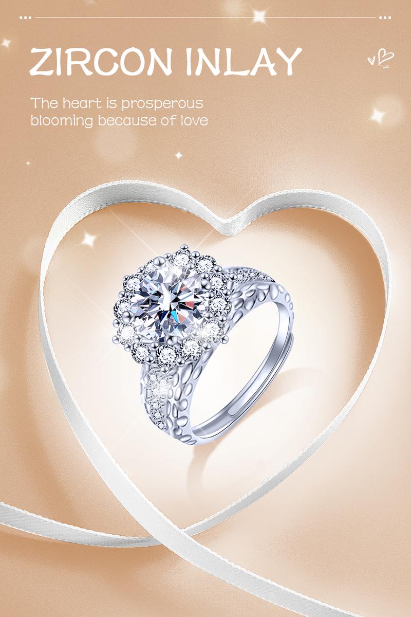 Product Introduction of 【003Harga telah dibanting, segera di CO】Chard Wake Cincin Wanita Berlian Perhiasan Tunangan Ukuran Bebas 2 Karat Cincin Cewek  CWR021 0