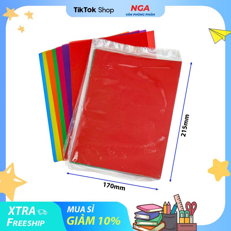 (10 BỊCH) (7 Tờ/Bịch) Giấy thủ công cắt dán mỹ thuật không decal (7 Màu/Bịch - 17x21.5)cm (VOUCHER SỈ GIẢM 10%)