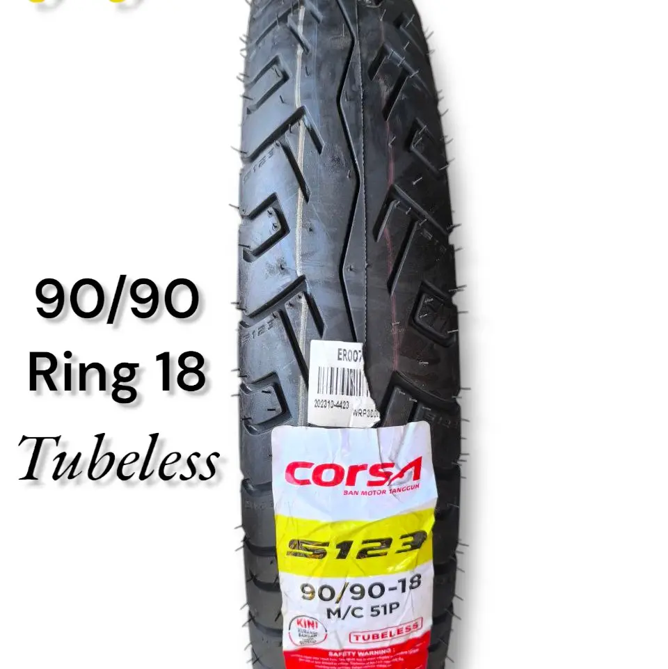 Ban Tubeless CORSA 90/90-18 S123 90 90 Ring 18 untuk Thunder Tiger Megapro Scorpio RXKING RXS YT115 - Motorcycle, Accessories