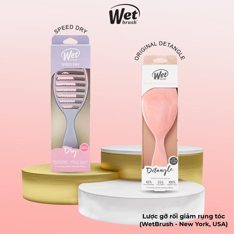 CHÍNH HÃNG Lược chải gỡ rối tóc WET BRUSH dòng làm khô tóc nhanh - Omber