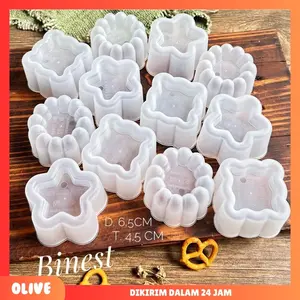 [Isi 12] Cetakan Kue Kotak Bintang Bunga BINEST Set Plastik 6.5 cm / Cetakan Puding Agar Ager Jelly Kotak Persegi Bulat Bundar Lingkaran Bintang Bunga
