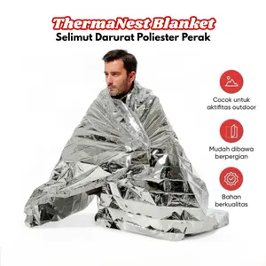 ThermaNest Blanket - Selimut Termal Darurat Untuk Kegiatan Luar Ruangan, Mendaki, Bertahan Hidup, Maraton, Hipotermia