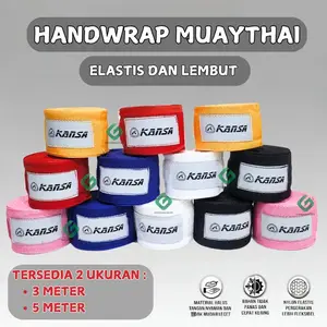 Handwrap Boxing Gloves Tinju Wrap Muaythai Kansa Original 3meter dan 5meter Warna Warni Bahan Elastic