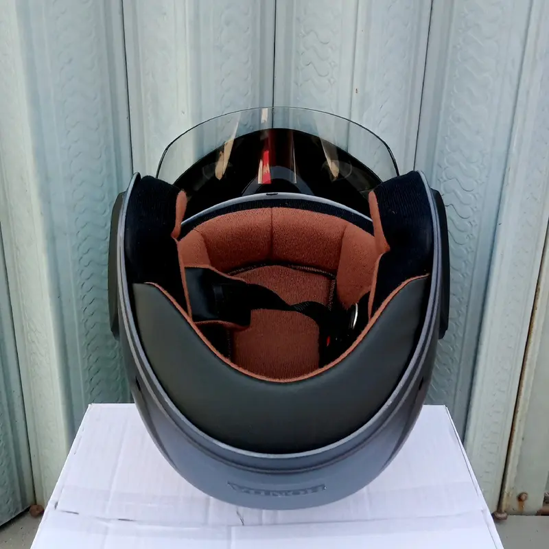 helm honda half face Blue V2 originall ahm 4
