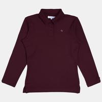 Gambar BLUEBUTTON Polo Shirt Wanita Lengan Panjang Red Wine - Red Wine, S dari BlueButton Kota Cimahi 1 Tokopedia
