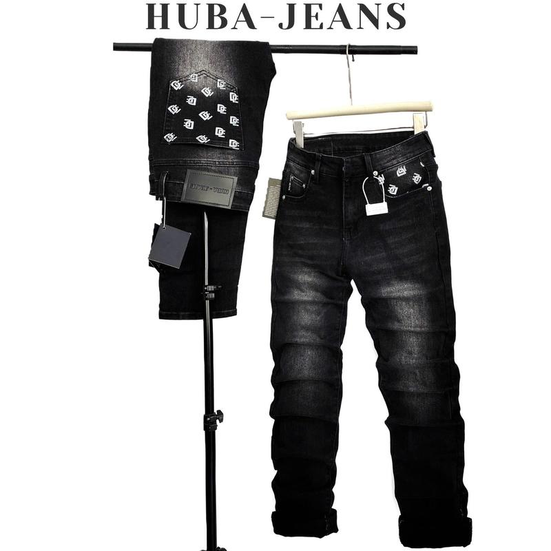 Quần jean nam dài HUBA-JEANS (BIGSIZE) PHOM ÔM ỐNG CÔN Menswear Pants Có Túi Denim quầntàntật quần purple quần biker quầndài icon