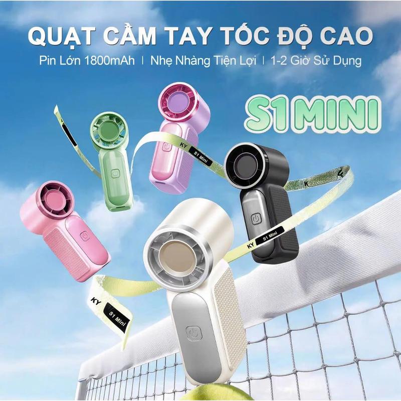 S1 MINI Chỉ 8,9cm Quạt Cầm Tay Tốc Độ Cao, Làm Mát Nhanh Nhỏ Gọn, Chỉnh 6 Cấp…