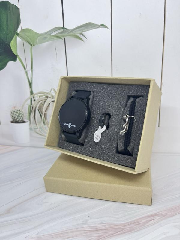 Jam Tangan LED touch screen  Pria dan wanita Paket Lengkap Termasuk Jam Tangan, Gelang, dan Cincin - Garansi Uang Kembali 100%  Watch  Watches