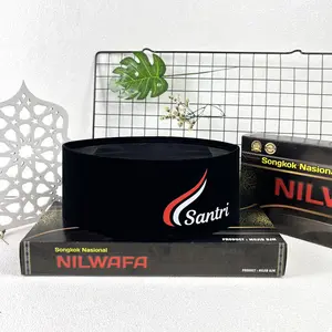 PECI SANTRI - Peci Songkok Kopiah Hitam Logo Santri Terbaru Anak dan Dewasa Muslim