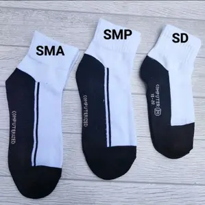 Paket 3 Pasang Kaus Kaki Anak Sekolah Pendek SD SMP SMA Hitam Putih untuk Kegiatan Harian